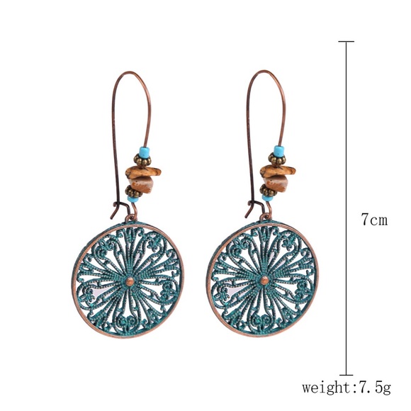 Earring in turquoise color - Picture 4 of 4